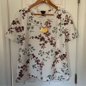 Ann Taylor White Cherry Blossom Blouse